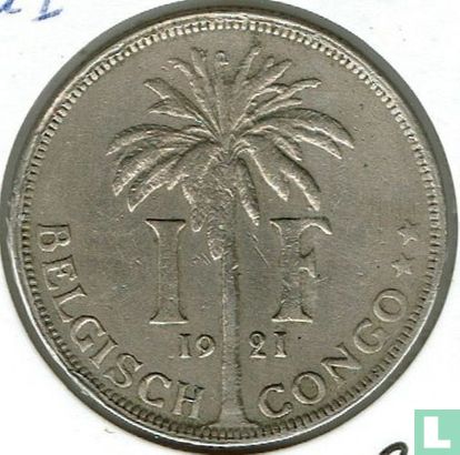 Belgisch-Congo 1 franc 1921 - Afbeelding 1