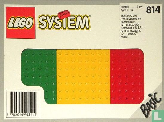 Lego 814-1 Baseplates, Green, Red and Yellow - Image 2