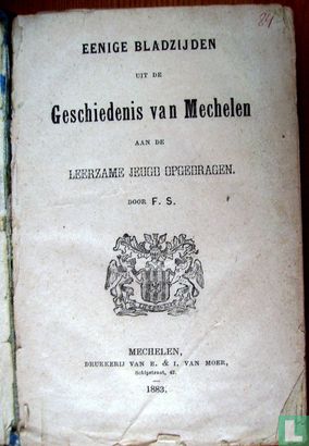 Eenige bladzijden uit de geschiedenis van Mechelen - Afbeelding 1