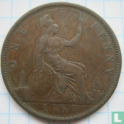 Royaume Uni 1 penny 1861 - Image 1
