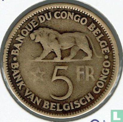 Congo belge 5 francs 1937 - Image 2