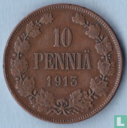 Finlande 10 penniä 1913 - Image 1