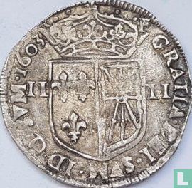 Frankrijk ¼ écu 1603 - Afbeelding 1