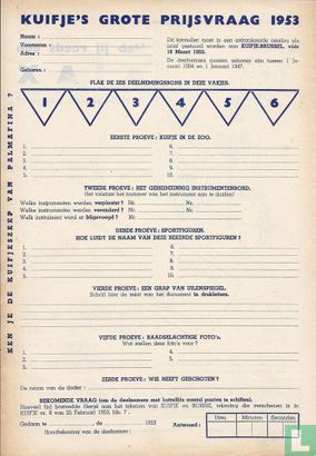 Kuifje's grote prijsvraag 1953 - Afbeelding 1