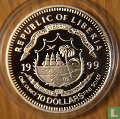 Liberia 10 dollars 1999 (PROOF) "Captain James Cook" - Afbeelding 1