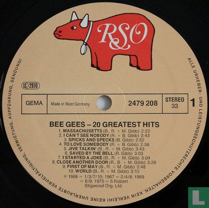 20 Greatest Hits The Bee Gees - Afbeelding 3