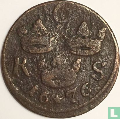 Suède 1/6 öre S.M. 1676 - Image 1