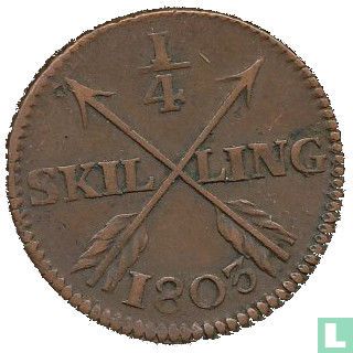 Suède ¼ skilling 1803 - Image 1