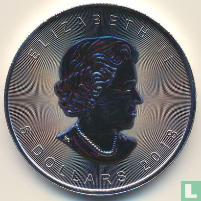 Canada 5 dollars 2018 (argent - non coloré - avec marque d'atelier) - Image 1