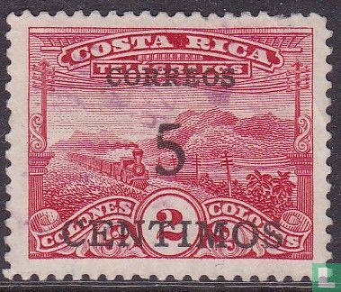 Telegram stamp with overprint