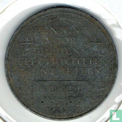 Elektriciteitspenning Amsterdam - guldens muntmeter (zink, met randschrift) - Image 2