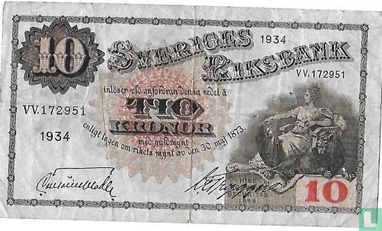 Suède 10 Kronor 1934 - Image 1
