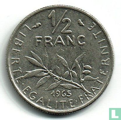 Frankrijk ½ franc 1965 (grote letters) - Afbeelding 1
