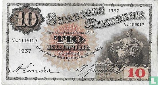 Schweden 10 Kronor 1937 - Bild 1