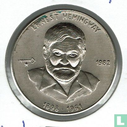 Kuba 1 Peso 1982 "Ernest Hemingway" - Bild 1