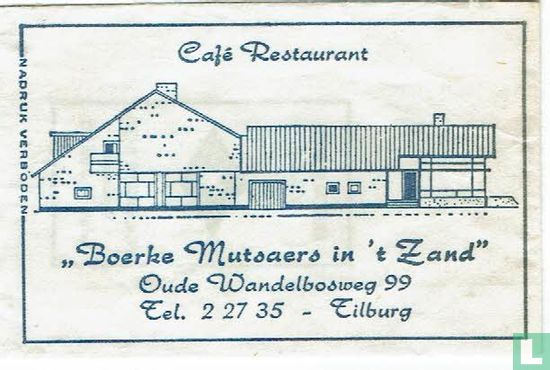 Café Restaurant "Boerke Mutsaers in 't Zand" - Image 1