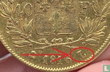 Frankrijk 40 francs 1816 (L) - Afbeelding 3