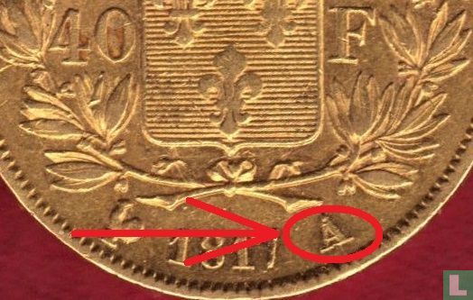 Frankrijk 40 francs 1817 (A) - Afbeelding 3