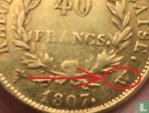 Frankrijk 40 francs 1807 (W) - Afbeelding 3