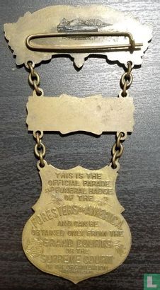 USA  Foresters of America - Official Parade and Funeral Badge  1894- - Afbeelding 2