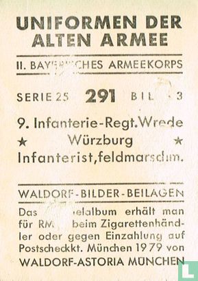 9. Infanterie-Regt. Wrede * Würzburg * Infanterist, feldmarschm. - Afbeelding 2