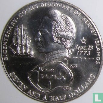Îles Cook 7½ dollars 1973 "Bicentenary Cook's discovery of Hervey Islands" - Image 2