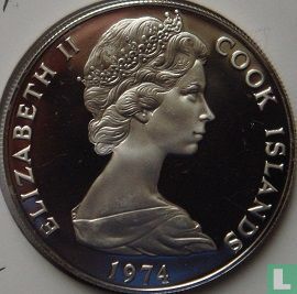 Cook-Inseln 7½ Dollar 1974 (PP) "Bicentenary Cook's discovery of Hervey Islands" - Bild 1