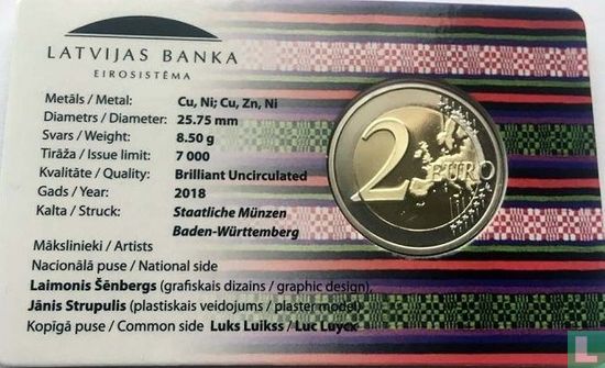 Letland 2 euro 2018 (coincard) "Zemgale" - Afbeelding 2