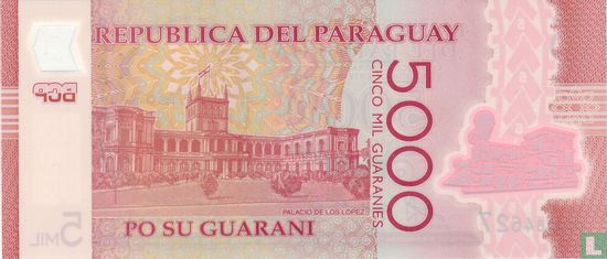 Paraguay 5000 Guaranies  - Image 2