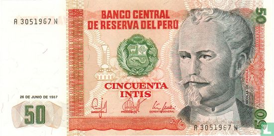 Peru 50 Intis 1987 - Afbeelding 1