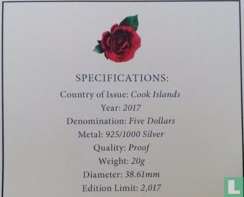 Îles Cook 5 dollars 2017 (BE) "20th anniversary of the death of Lady Diana" - Image 3
