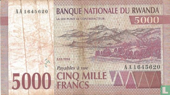 Rwanda 5000 Francs 1994 - Image 1