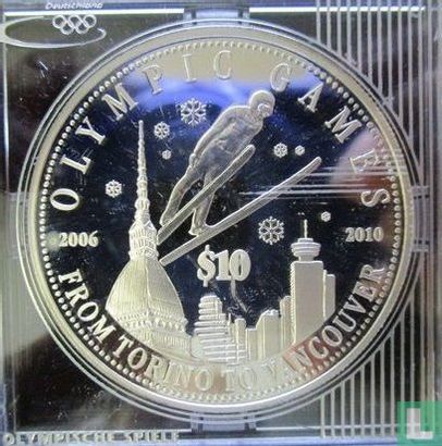Cookeilanden 10 dollars 2008 (PROOF) "Olympic Games - from Torino to Vancouver" - Afbeelding 2