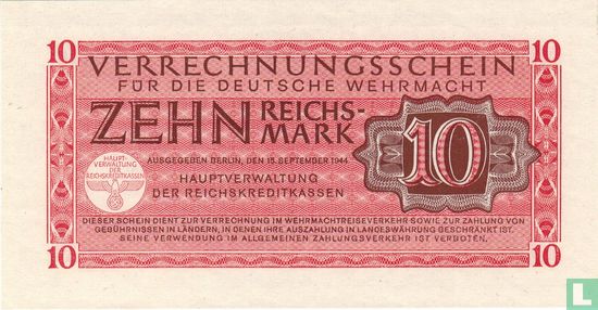 Germany (Wehrmacht) 10 Reichsmark 1944 - Image 1