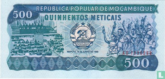 Mozambique 500 Meticais 1986 - Afbeelding 1