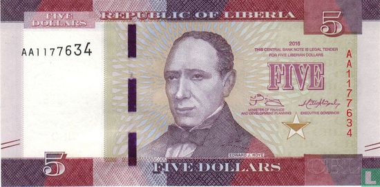 Liberia 5 Dollars 2016 - Image 1