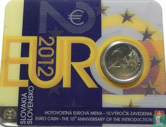 Slovaquie 2 euro 2012 (coincard) "10 years of euro cash" - Image 1