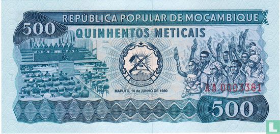 Mosambik 500 Meticais 1980 - Bild 1