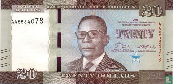 Liberia 20 Dollars 2016 - Afbeelding 1