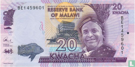 Malawi 20 Kwacha 2016 - Image 1