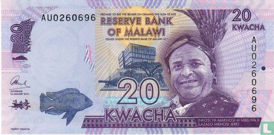 Malawi 20 Kwacha 2015 - Image 1