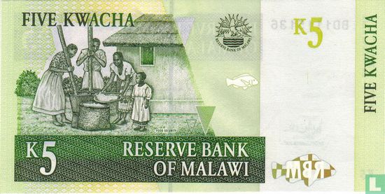 Malawi 5 Kwacha 2005 - Bild 2