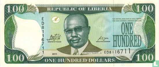 Libéria 100 Dollars 2011 - Image 1