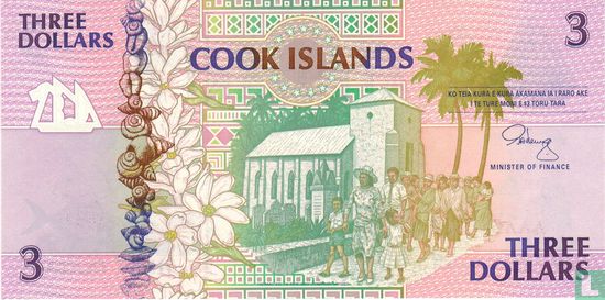 Îles Cook, 3 dollars ND (1992) - Image 1