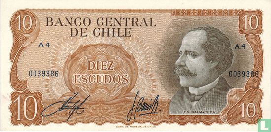 Chili 10 Escudos ND (1967) - Afbeelding 1