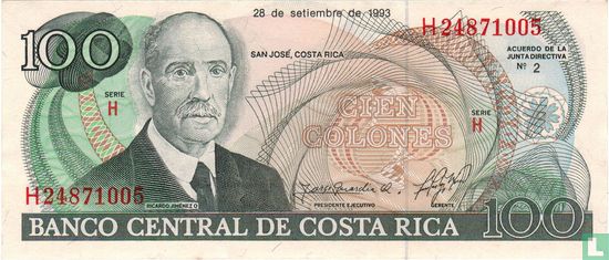 Costa Rica 100 Colones  - Afbeelding 1