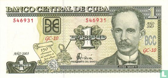Cuba 1 Peso 2003 (P125) - Image 1