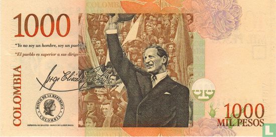 Colombia 1.000 Pesos 2014 - Afbeelding 2