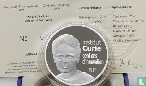France 20 euro 2009 (BE) "100 years Curie Institute" - Image 3