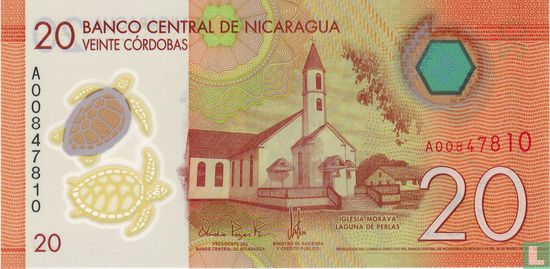 Nicaragua 20 Cordobas 2014 - Image 1